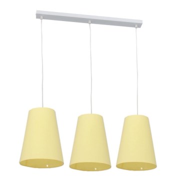 Lampadario a sospensione con filo PINIO 3xE27/60W/230V giallo