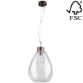 Lampadario a sospensione con filo PIRO 1xE27/60W/230V - certificato FSC