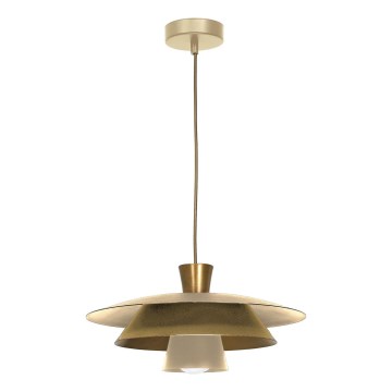 Lampadario a sospensione con filo PLATO 1xE27/15W/230V beige/oro