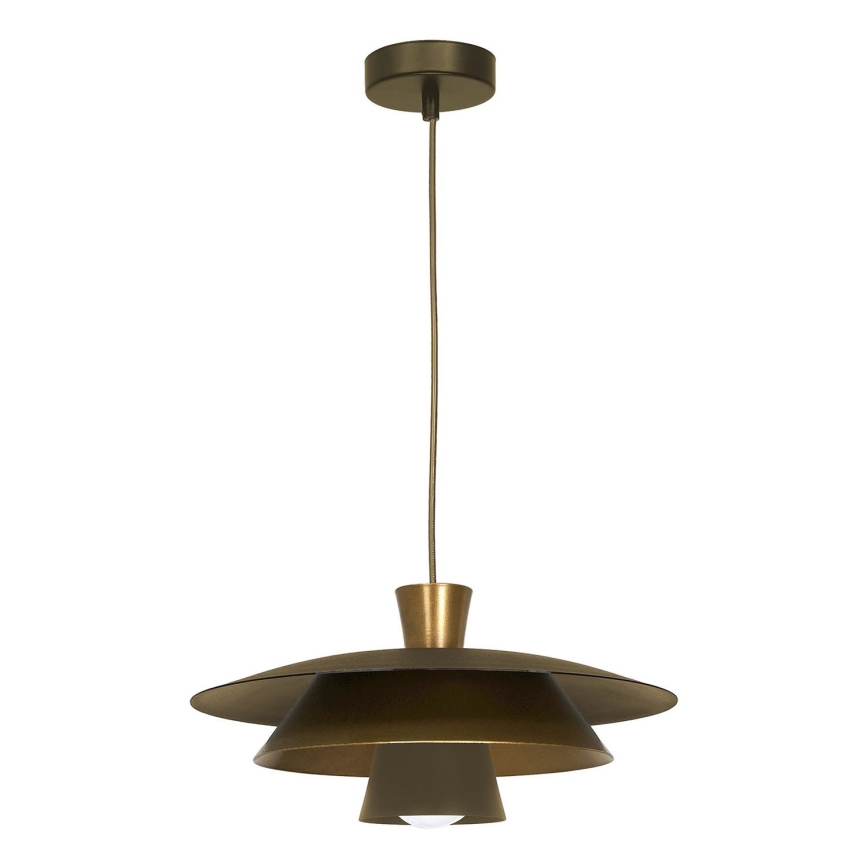 Lampadario a sospensione con filo PLATO 1xE27/15W/230V ottone/oro