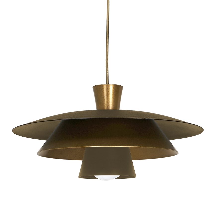 Lampadario a sospensione con filo PLATO 1xE27/15W/230V ottone/oro
