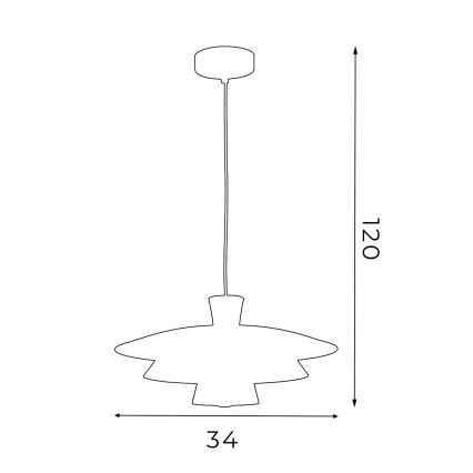 Lampadario a sospensione con filo PLATO 1xE27/15W/230V ottone/oro