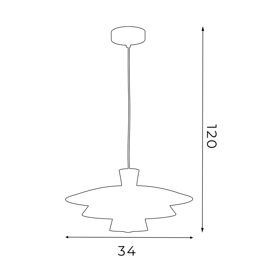 Lampadario a sospensione con filo PLATO 1xE27/15W/230V ottone/oro