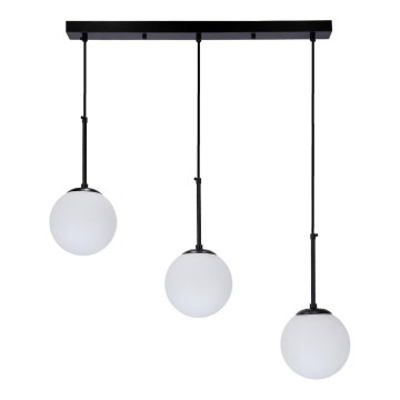 Lampadario a sospensione con filo POMPEI 3xE27/40W/230V nero