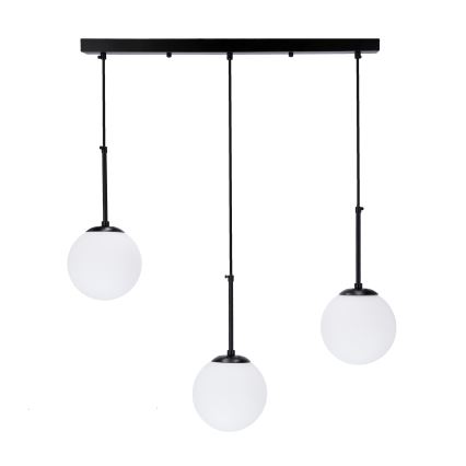 Lampadario a sospensione con filo POMPEI 3xE27/40W/230V nero