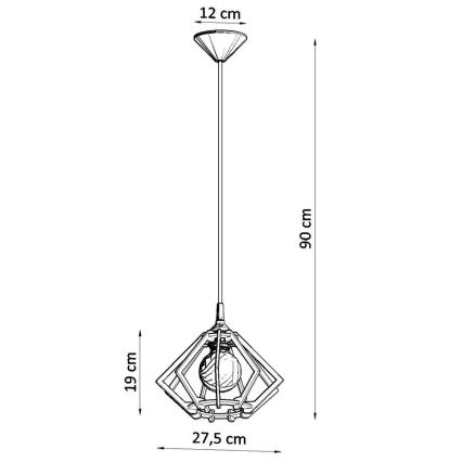 Lampadario a sospensione con filo POMPELMO 1xE27/60W/230V