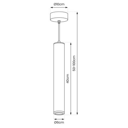 Lampadario a sospensione con filo PORTER 1xGU10/8W/230V bianco