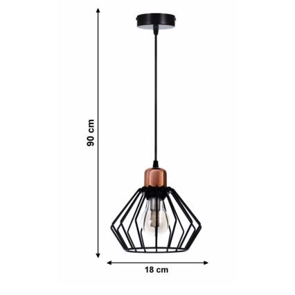 Lampadario a sospensione con filo PORTO 1xE27/40W/230V