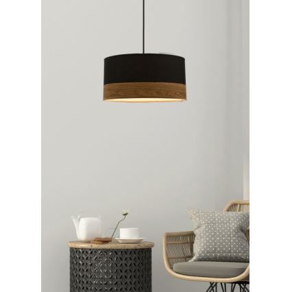 Lampadario a sospensione con filo PORTO 1xE27/60W/230V nero/marrone