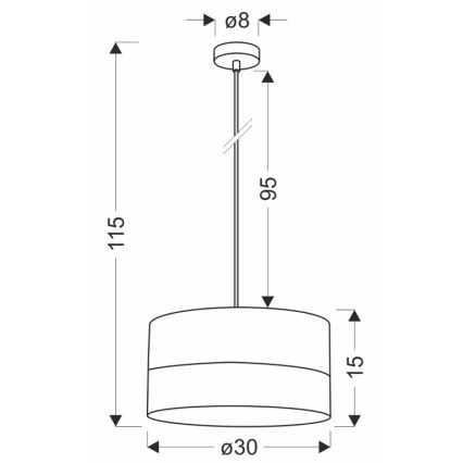 Lampadario a sospensione con filo PORTO 1xE27/60W/230V nero/marrone