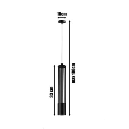 Lampadario a sospensione con filo PRESCOT 1xGU10/40W/230V nero