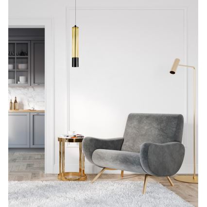 Lampadario a sospensione con filo PRESCOT 1xGU10/40W/230V oro