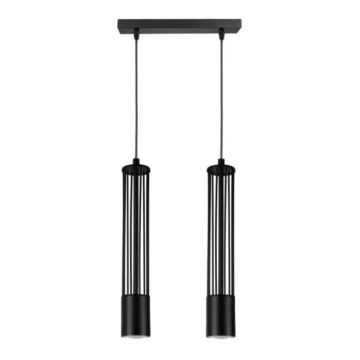 Lampadario a sospensione con filo PRESCOT 2xGU10/40W/230V nero