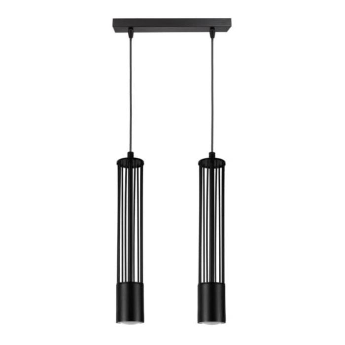 Lampadario a sospensione con filo PRESCOT 2xGU10/40W/230V nero