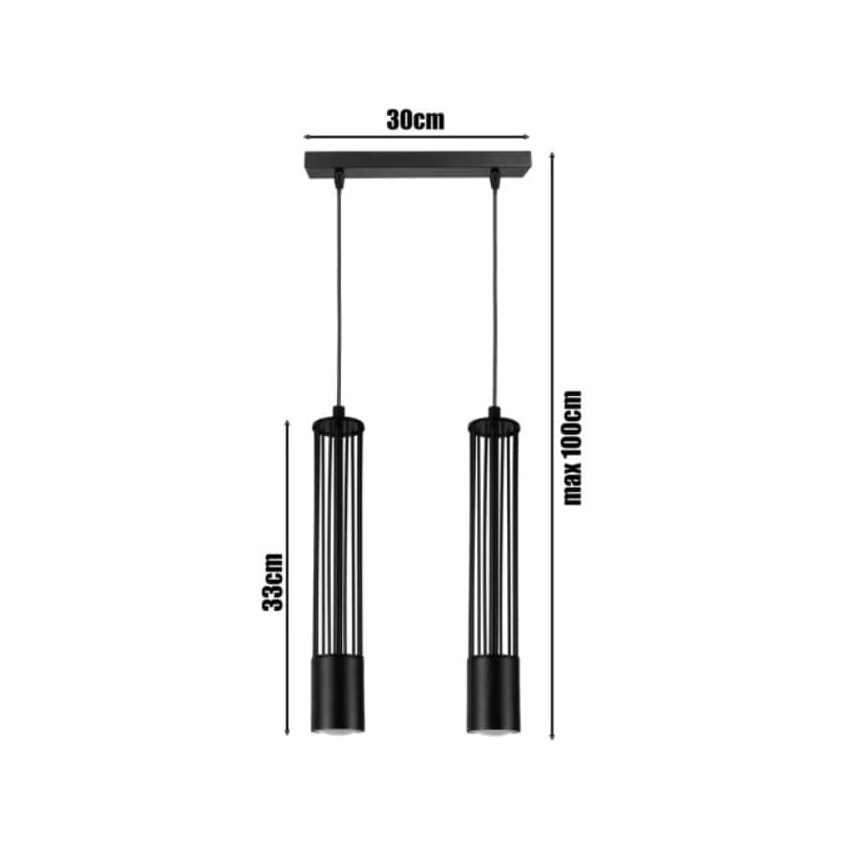 Lampadario a sospensione con filo PRESCOT 2xGU10/40W/230V nero