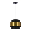 Lampadario a sospensione con filo PRESTIGE 1xE27/40W/230V oro/nero