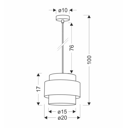 Lampadario a sospensione con filo PRESTIGE 1xE27/40W/230V oro/nero