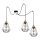 Lampadario a sospensione con filo PRIMO 3xE27/60W/230V ragno nero/oro