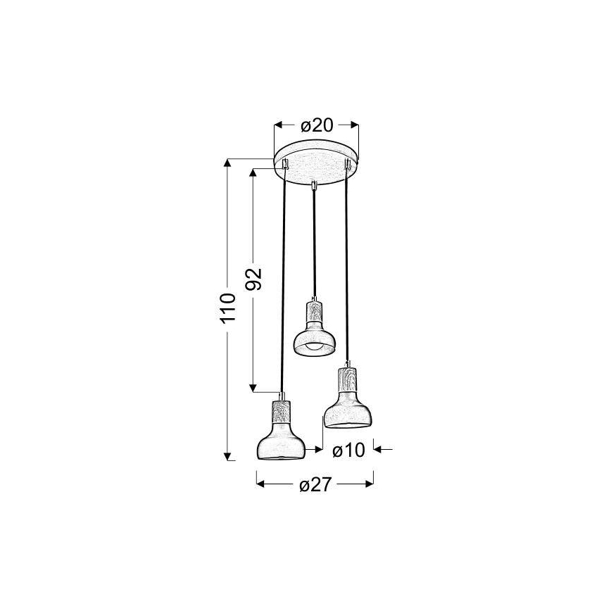 Lampadario a sospensione con filo PUERTO 3xE14/40W/230V