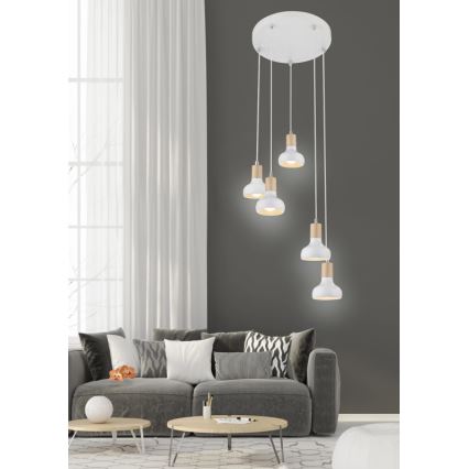 Lampadario a sospensione con filo PUERTO 5xE14/40W/230V