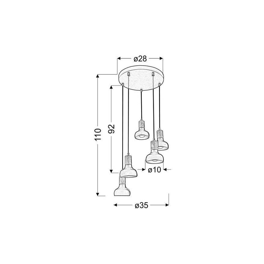 Lampadario a sospensione con filo PUERTO 5xE14/40W/230V