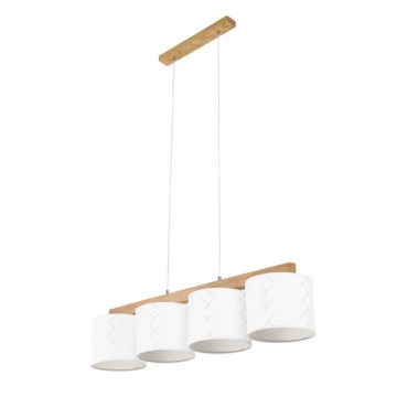 Lampadario a sospensione con filo PUNTO 4xE27/25W/230V quercia