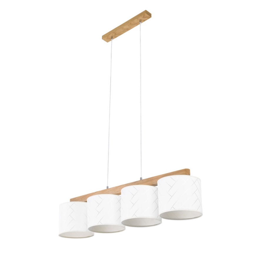 Lampadario a sospensione con filo PUNTO 4xE27/25W/230V quercia
