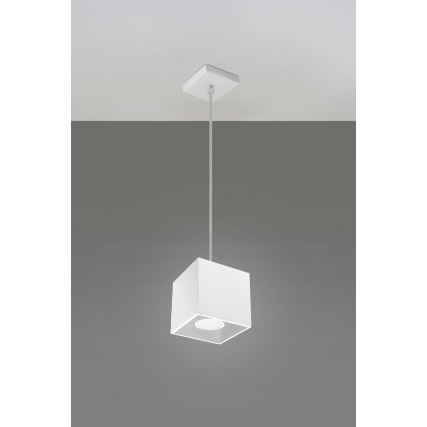 Lampadario a sospensione con filo QUAD 1 1xGU10/40W/230V bianco