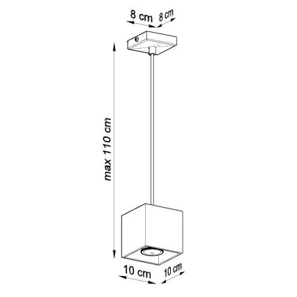 Lampadario a sospensione con filo QUAD 1 1xGU10/40W/230V bianco