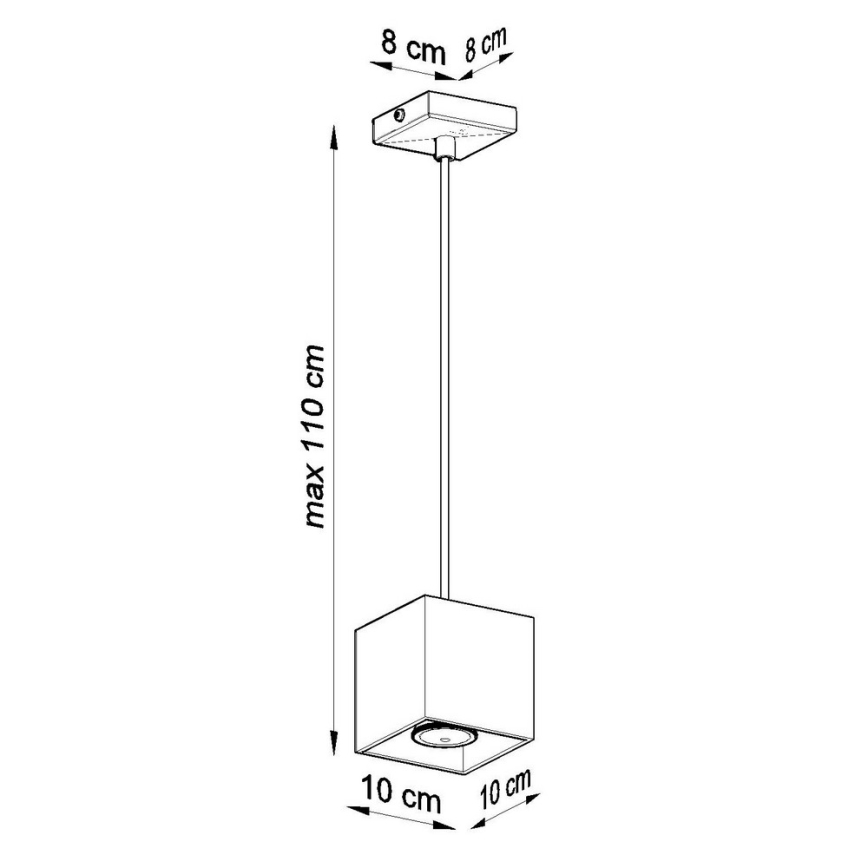 Lampadario a sospensione con filo QUAD 1 1xGU10/40W/230V bianco