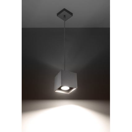 Lampadario a sospensione con filo QUAD 1 1xGU10/40W/230V grigio