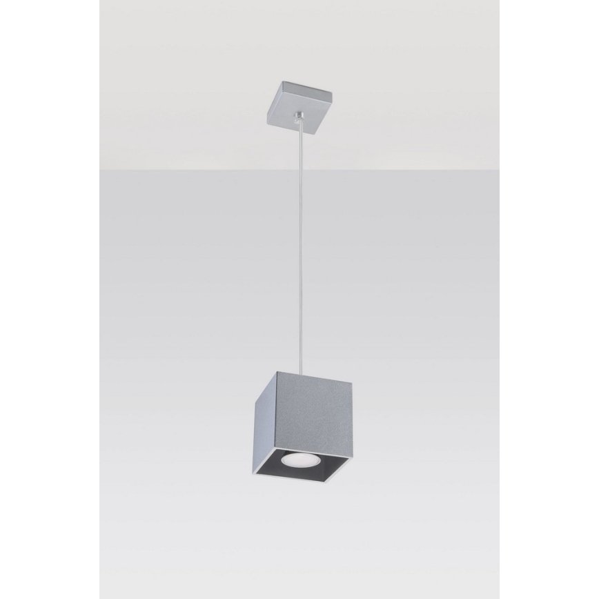 Lampadario a sospensione con filo QUAD 1 1xGU10/40W/230V grigio