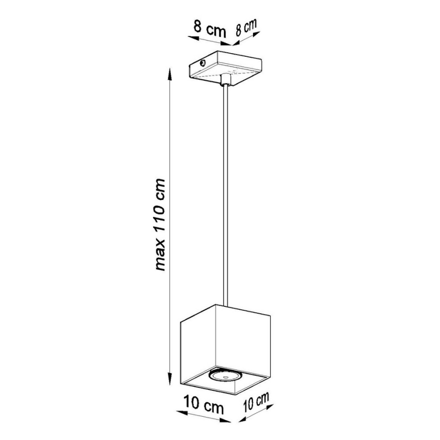 Lampadario a sospensione con filo QUAD 1 1xGU10/40W/230V grigio