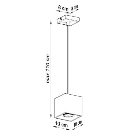 Lampadario a sospensione con filo QUAD 1 1xGU10/40W/230V nero