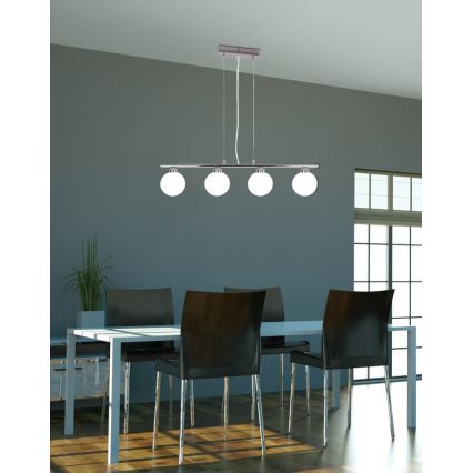 Lampadario a sospensione con filo RAISA 4xG9/40W/230V cromo lucido