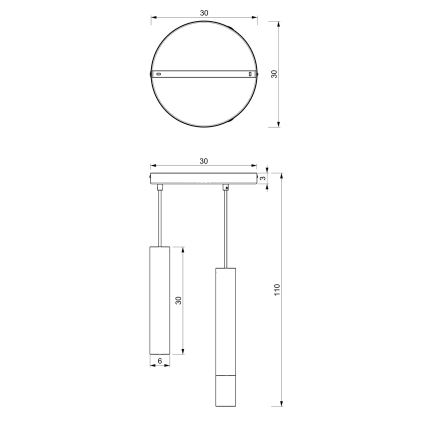 Lampadario a sospensione con filo RAITO 3xGU10/8W/230V nero