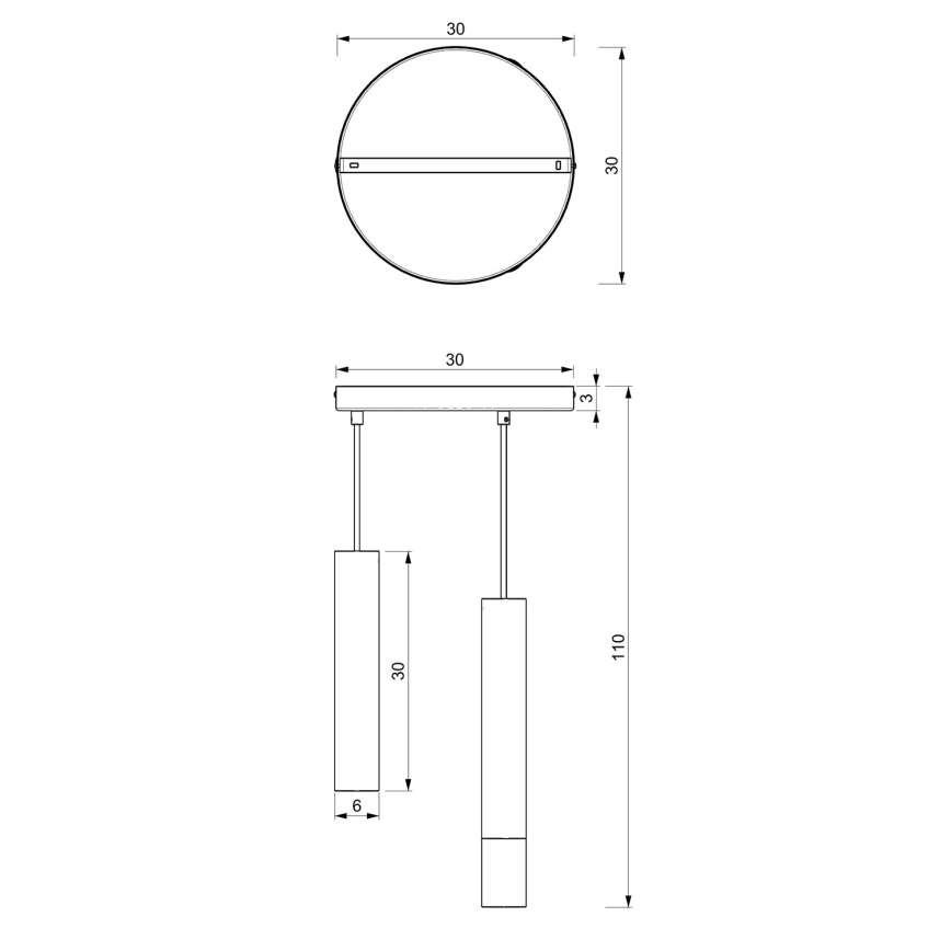 Lampadario a sospensione con filo RAITO 3xGU10/8W/230V ottone