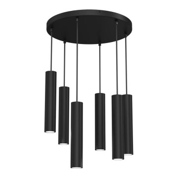 Lampadario a sospensione con filo RAITO 6xGU10/8W/230V nero