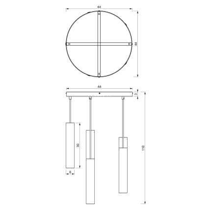 Lampadario a sospensione con filo RAITO 6xGU10/8W/230V nero