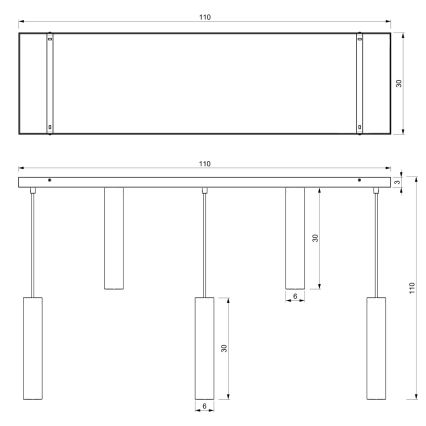 Lampadario a sospensione con filo RAITO 8xGU10/8W/230V nero