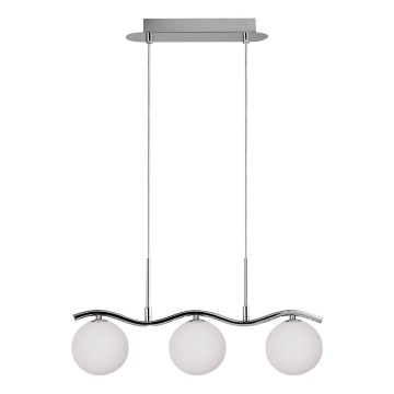 Lampadario a sospensione con filo RAMON 3xG9/40W/230V cromo lucido