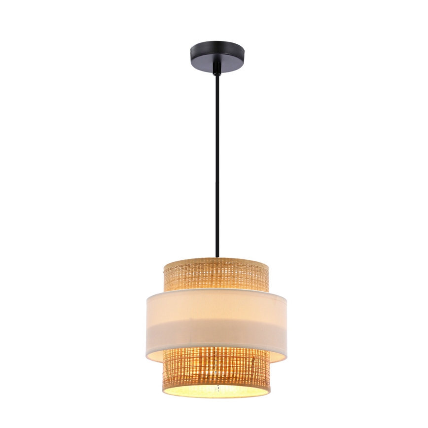 Lampadario a sospensione con filo RATTAN 1xE27/40W/230V bianco/marrone