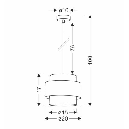 Lampadario a sospensione con filo RATTAN 1xE27/40W/230V bianco/marrone