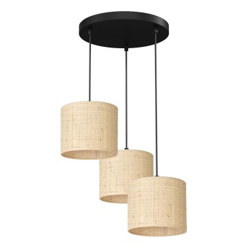 Lampadario a sospensione con filo RATTAN 3xE27/60W/230V rattan