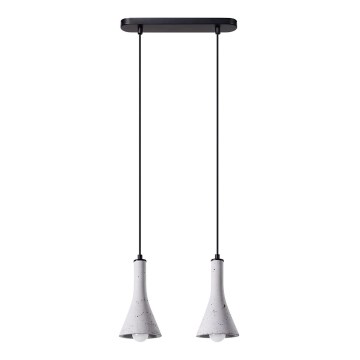 Lampadario a sospensione con filo REA 2xE14/12W/230V calcestruzzo