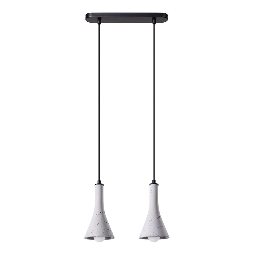 Lampadario a sospensione con filo REA 2xE14/12W/230V calcestruzzo