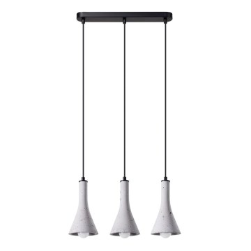 Lampadario a sospensione con filo REA 3xE14/12W/230V calcestruzzo