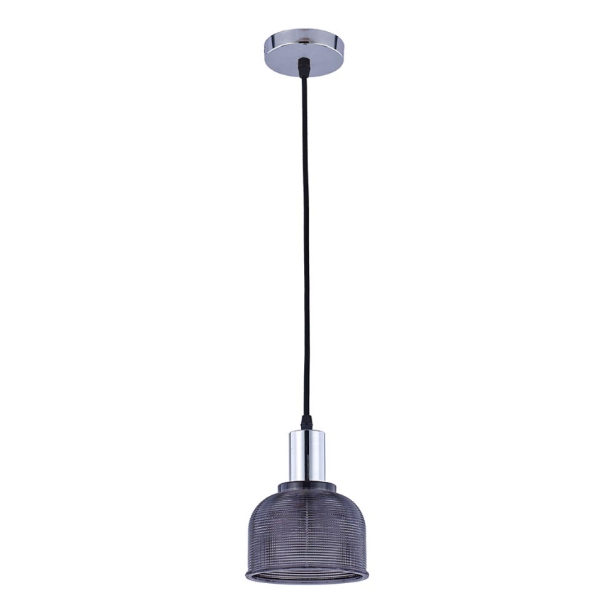 Lampadario a sospensione con filo REFLECT 1xE27/15W/230V grigio/cromo lucido