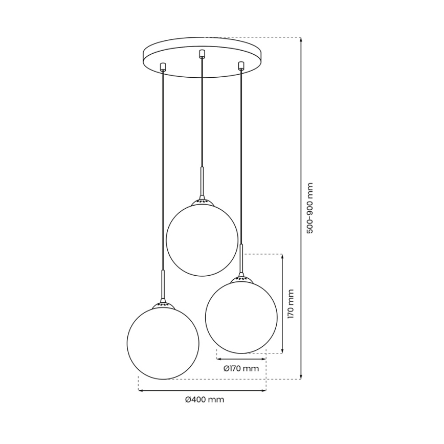 Lampadario a sospensione con filo REFLEX 3xE14/40W/230V
