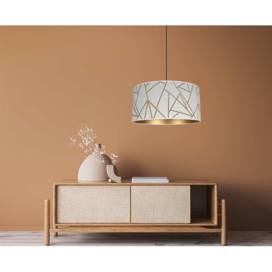 Lampadario a sospensione con filo RELLA 1xE27/60W/230V bianco/oro